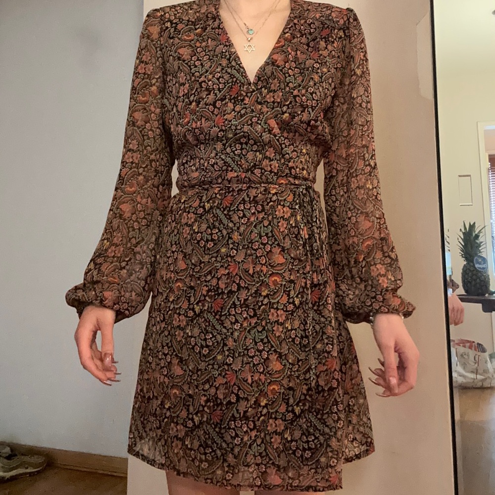 urban outfitters floral wrap dress